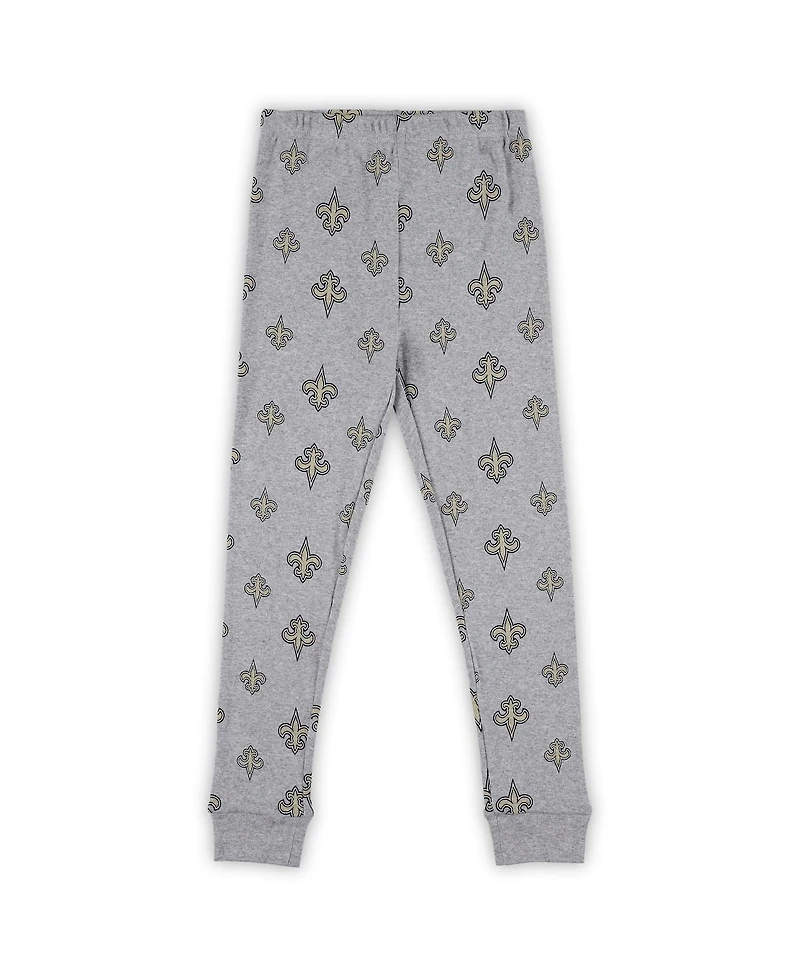 Outerstuff Preschool Heather Gray New Orleans Saints Long Sleeve T-Shirt and Pants Sleep Set