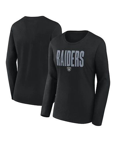 Logo Athletic Women's Black Las Vegas Raiders Grip Long Sleeve T-Shirt