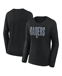 Logo Athletic Women's Black Las Vegas Raiders Grip Long Sleeve T-Shirt