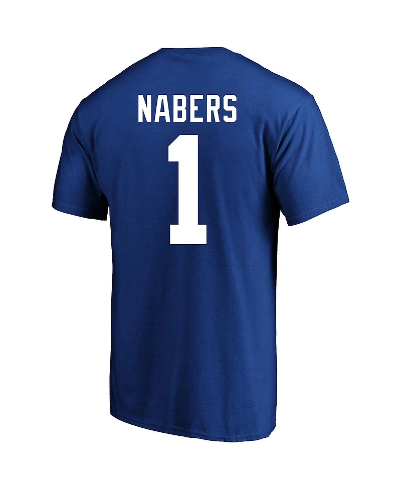 Fanatics Men's Malik Nabers Royal New York Giants Big Tall Player Name Number T-Shirt