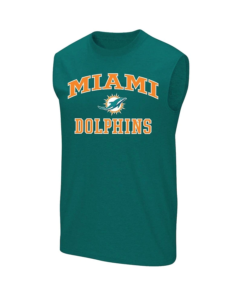 Fanatics Men's Aqua Miami Dolphins Big Tall Hart Soul Muscle Tank Top