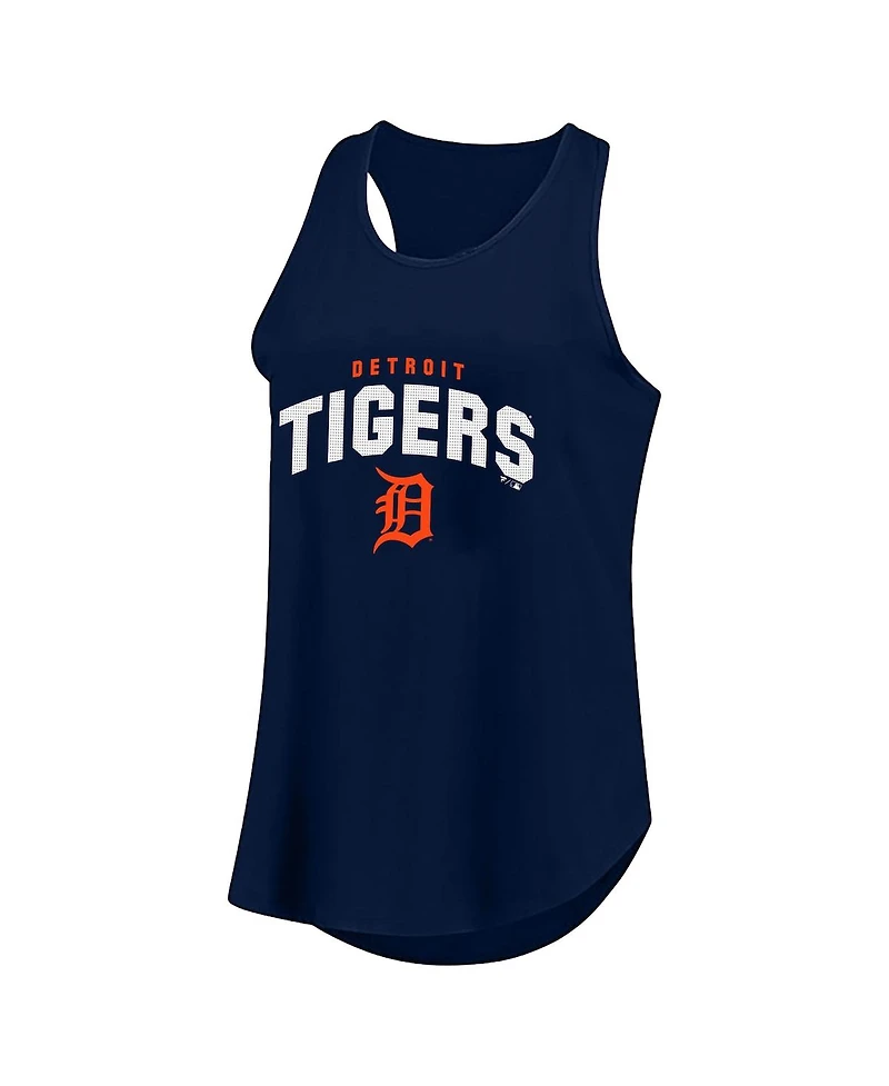 Fanatics Women's Navy Detroit Tigers Plus Wordmark Racerback Scoop Neck Tank Top