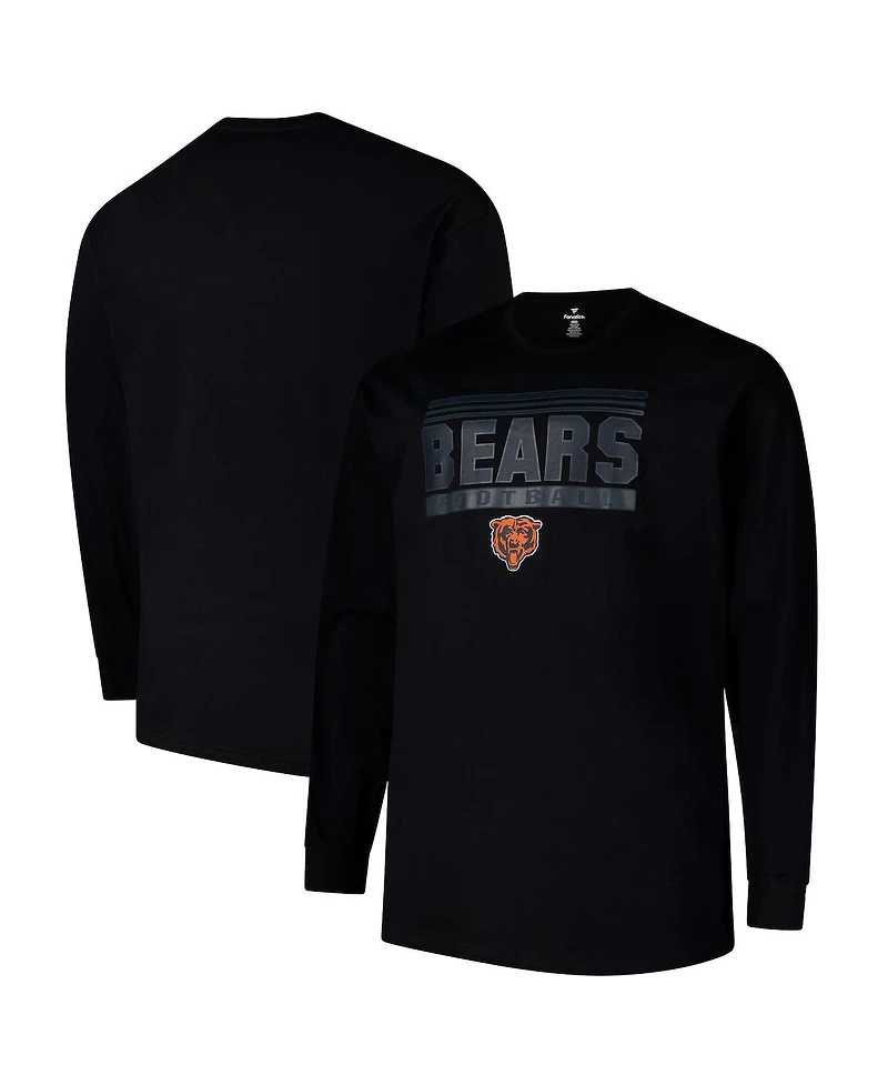 Fanatics Men's Black Chicago Bears Big Tall Pop Long Sleeve T-Shirt