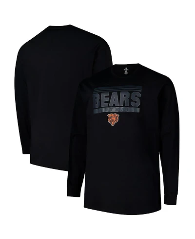Fanatics Men's Black Chicago Bears Big Tall Pop Long Sleeve T-Shirt