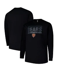 Fanatics Men's Black Chicago Bears Big Tall Pop Long Sleeve T-Shirt