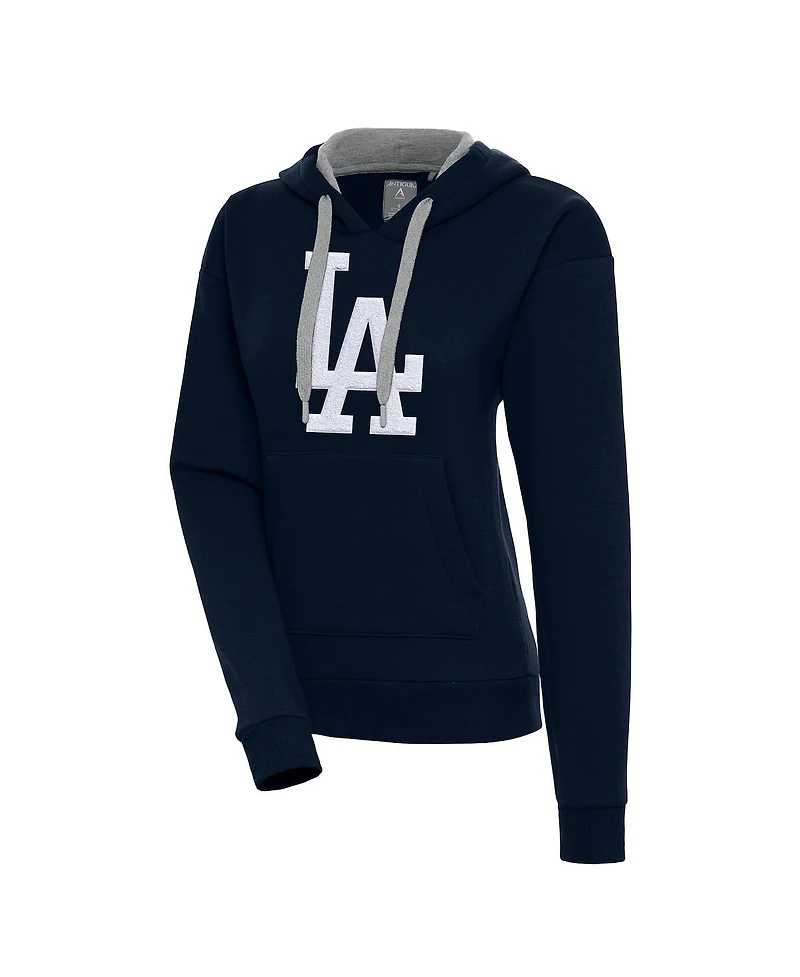 Antigua Women's Navy Los Angeles Dodgers Victory Pullover Hoodie