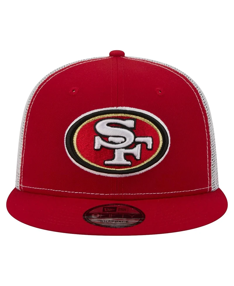 New Era Men's Scarlet San Francisco 49ers Core Team 9FIFTY Trucker Snapback Hat