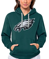 Antigua Women's Midnight Green Philadelphia Eagles Victory Logo Pullover Hoodie