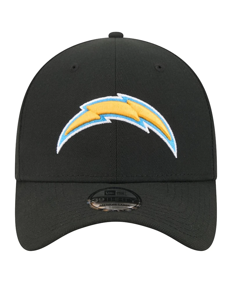 New Era Men's Black Los Angeles Chargers Core Team 39THIRTY Flex Hat