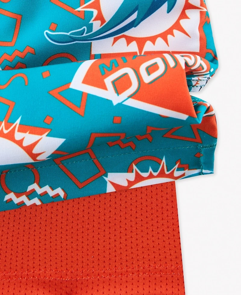 Chubbies Men's Aqua Miami Dolphins Game Day Fit Classic Lined Swim Trunks