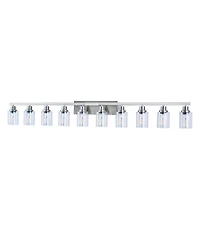 Busdays 10 Light Brushed Nickel Bathroom Vanity Light Fixture with Clear Glass Wall Sconce Over Mirror Large Vanity Lighting