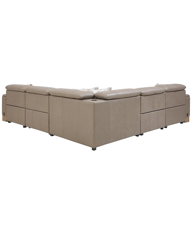 Maxyne 5-Piece Power Motion L-Shaped Sectional Sofa with 3 Recliners Set