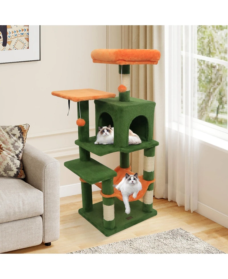 Cozito Multi-Level Cat Tower with 2-Door Condo and Padded Top Perch