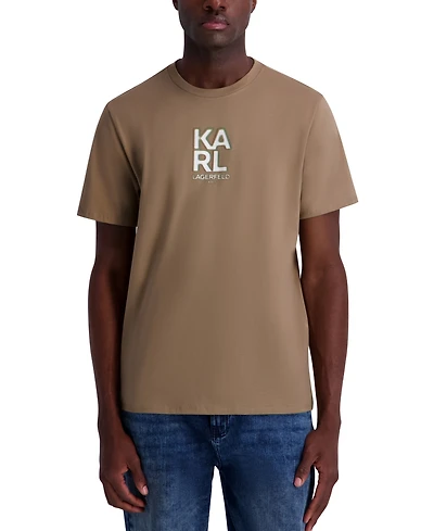 Karl Lagerfeld Paris Men's Broken Mirror Effect Logo Graphic T-Shirt