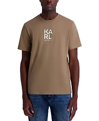 Karl Lagerfeld Paris Men's Broken Mirror Effect Logo Graphic T-Shirt