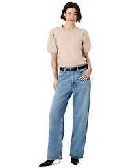 French Connection Women's Yulia Knit Puff-Sleeve Top