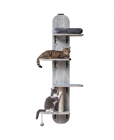 Cozito Door Hanging Cat Climber 4-Level Height Adjustable with Plush Bed