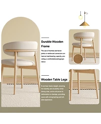 Rainsken Modern Dining Chairs Set of 2, Upholstered Pu Leather Dining Chairs, Wooden Frame, for Dining Room, Kitchen, or Living Room