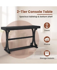Slickblue Long Narrow Console Table with Open Shelf for Entryway