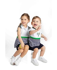 Florence Eiseman Little Girl Knit Short Set with Tennis Rackets