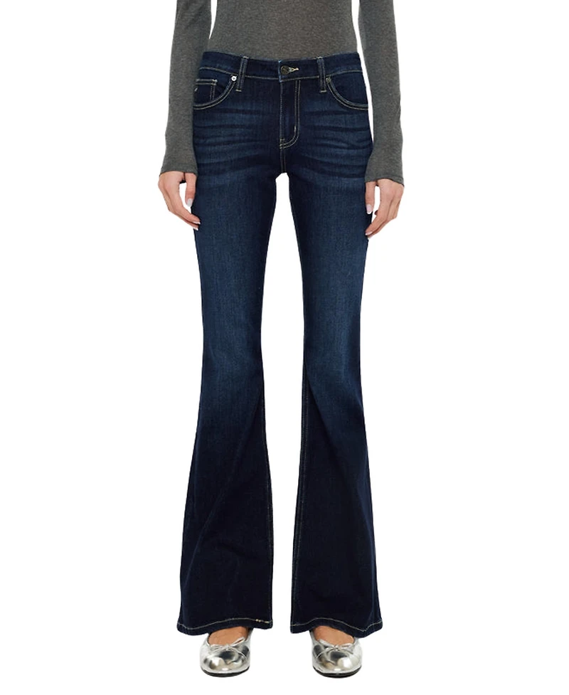 KanCan Women's Samuel Mid Rise Flare Jeans