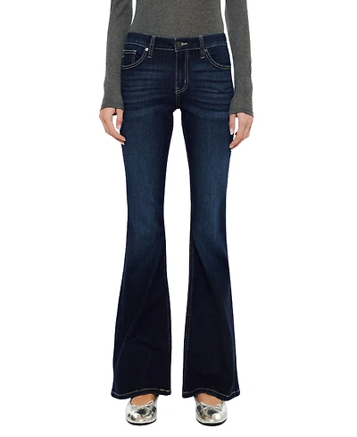 KanCan Women's Samuel Mid Rise Flare Jeans