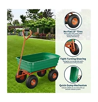 gaomon 1200 Lbs Heavy-Duty Garden Dump Cart Poly Yard Wagon with 13-Inch All-Terrain Tires Quick Release Dump and Adjustable