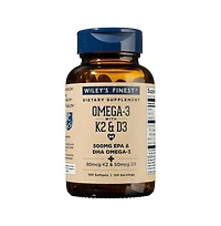 Wiley s Finest Fish Oil Vitamin K2 and D3 - 500mg Epa and Dha for Bone and Heart Health