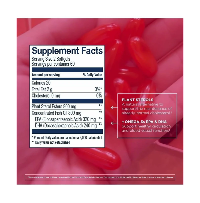 Wiley's Finest Wild Alaskan Fish Oil Cholesterol Support - Heart Health Supplement for Men and Women
