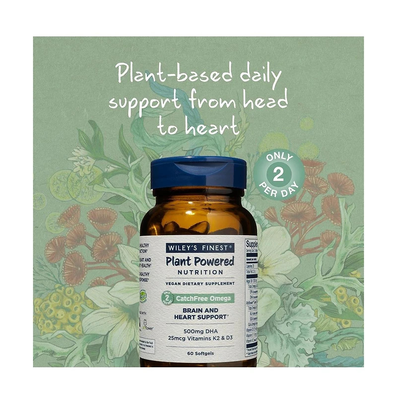 Wiley s Finest CatchFree Omega - Omega-3 - Plant-Based Algae Oil