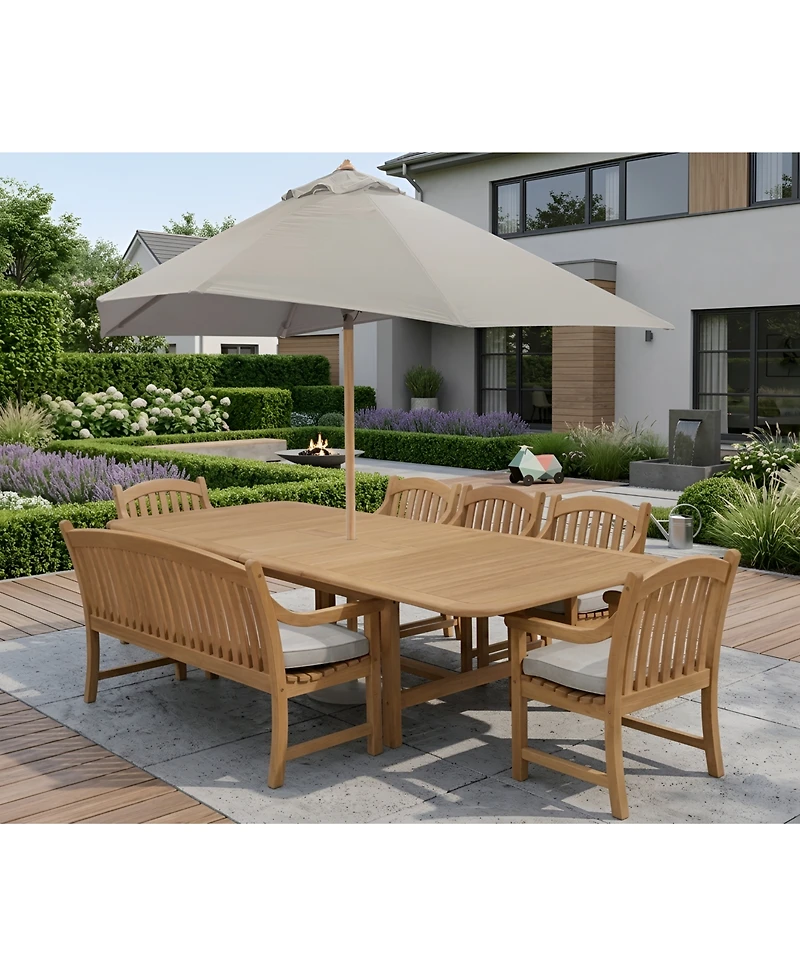 Bristol 7-Pc. Rectangle Dining Set (Dining Table, Chairs and Bench), Created for Macy's