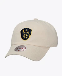 Mitchell & Ness Men's and Women's Cream Milwaukee Brewers Off-Season 1904 Strapback Adjustable Hat