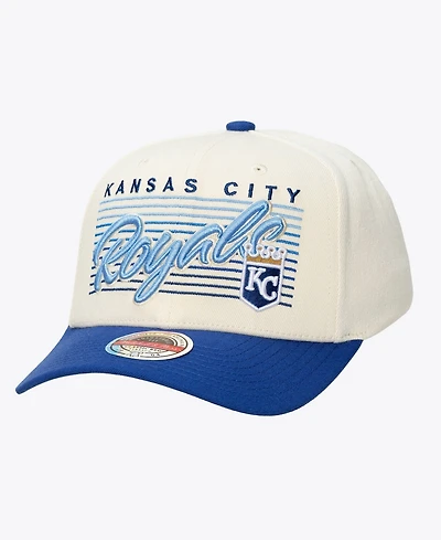 Mitchell & Ness Men's and Women's Cream Kansas City Royals Retro Lines Stretch Snapback Hat