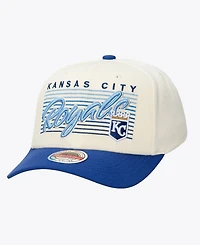 Mitchell & Ness Men's and Women's Cream Kansas City Royals Retro Lines Stretch Snapback Hat
