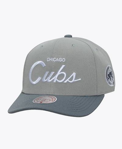 Mitchell & Ness Men's Gray Chicago Cubs Thunderstorm Head Coach Pro-Crown Adjustable Hat