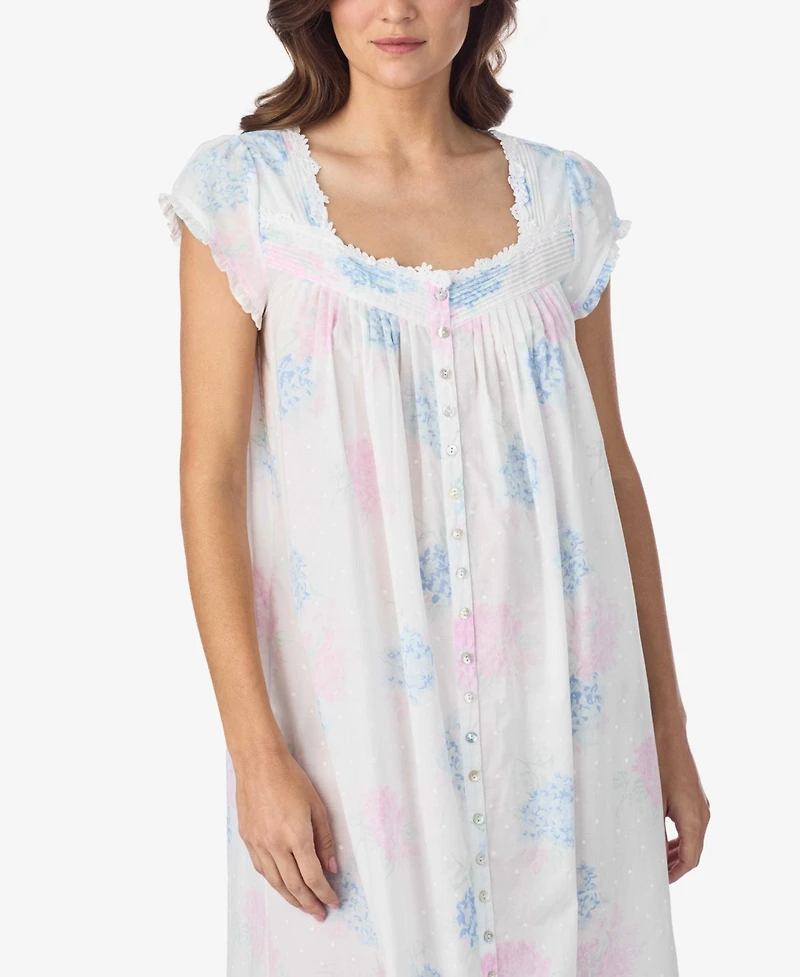 Eileen West Women's Floral Cap-Sleeve Ballet Nightgown