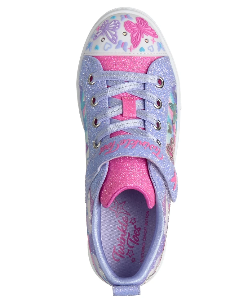 Skechers Little Girls Twinkle Toes: Sparks - Butterfly Sky Light-Up Fastening Strap Lifestyle Sneakers from Finish Line