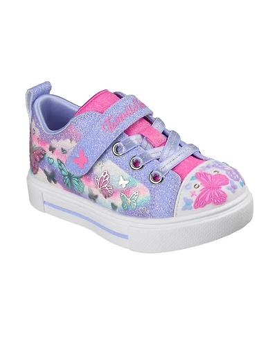 Skechers Toddler Girls Twinkle Toes: Sparks - Butterfly Sky Light-Up Fastening Strap Lifestyle Sneakers from Finish Line