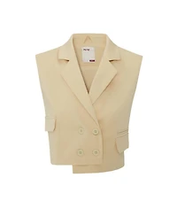 Pcfg Women's Cropped Cotton Woven Vest