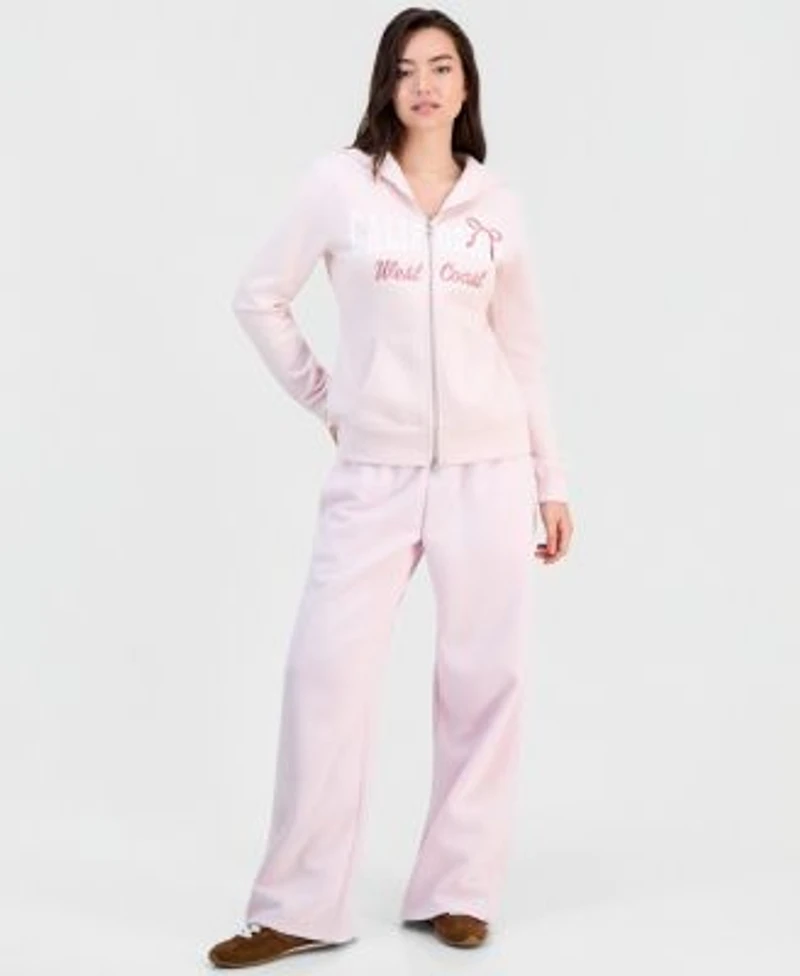 Madden Girl Juniors Fleece Zip Up Hoodie Tank Top Sweatpants