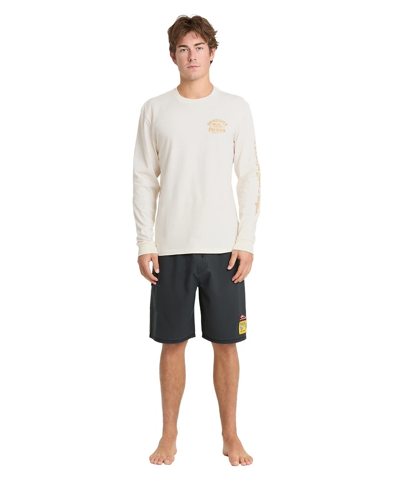 Quiksilver Men's Pacifico Signage Crewneck Long-Sleeve T-Shirt