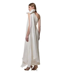 Karen Millen Women's Shoulder Bow Cape Detail Maxi Dress
