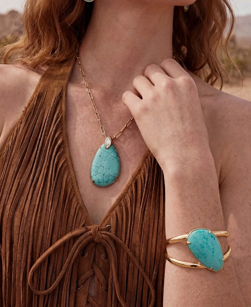 Ettika Gold-Plated Majestic Stone Pendant Necklace