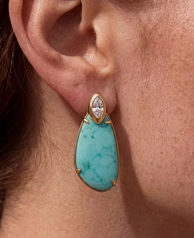 Ettika Gold-Plated Majestic Stone Earrings