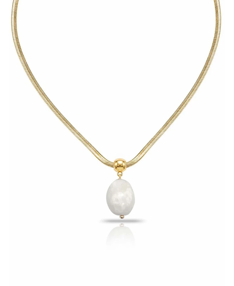Ettika Gold-Plated Bone Pendant Snake Chain Necklace