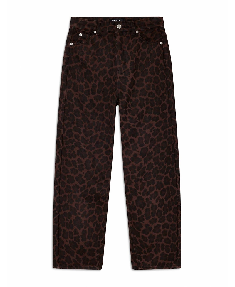 Whistles Women's Leopard Print Barrel Jean