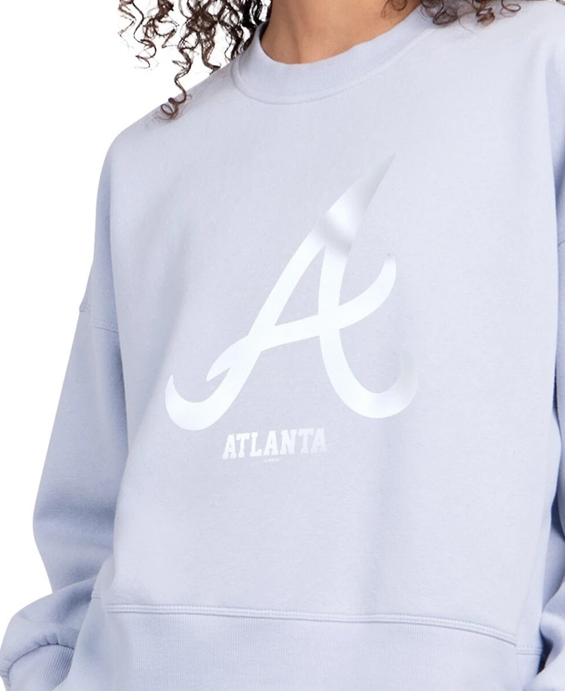 Starter Women's Light Blue Atlanta Braves Pastels Boxy Fleece Sweatshirt