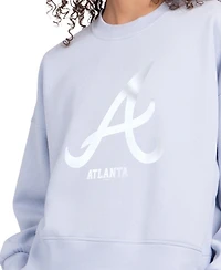 Starter Women's Light Blue Atlanta Braves Pastels Boxy Fleece Sweatshirt