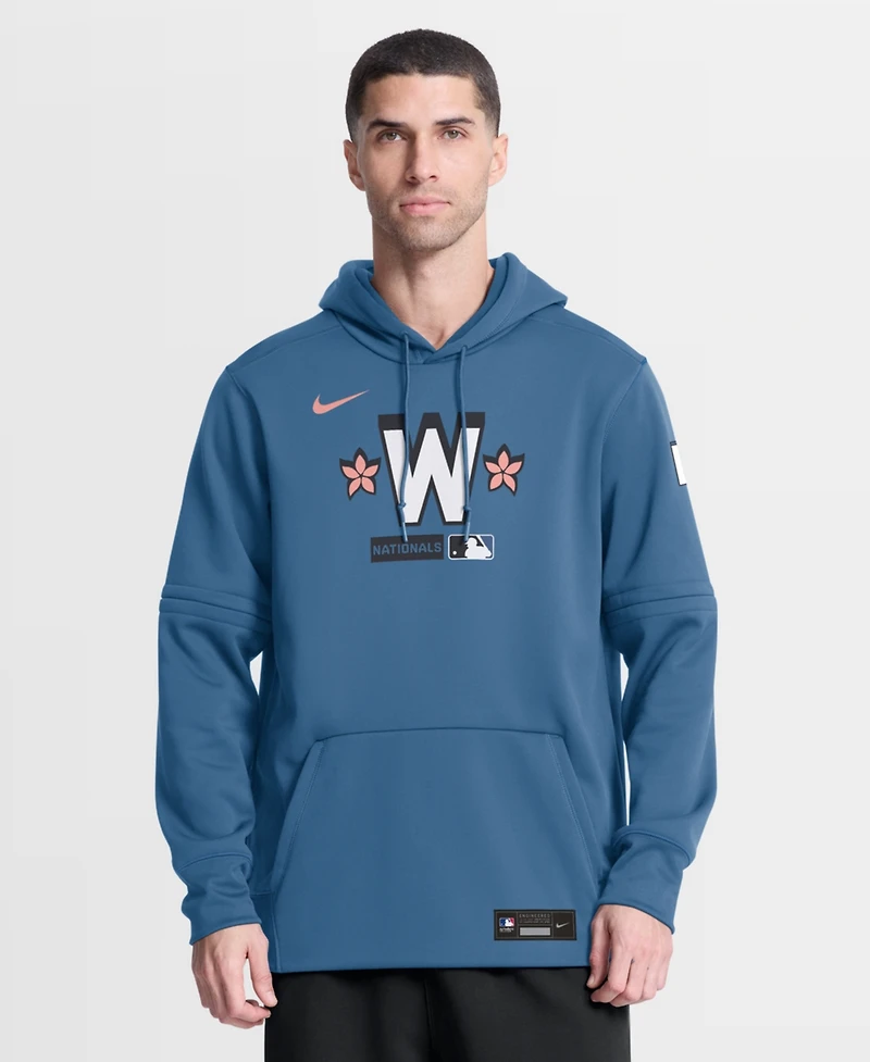 Nike Men's Blue Washington Nationals Authentic Collection City Connect Therma-fit Hoodie