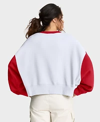 Nike Women's White/Red Cincinnati Reds Oversized High Hip Fleece Sweatshirt